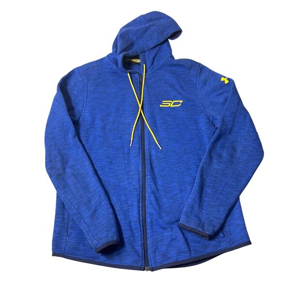 Under Armour Cotton SC‎ Full Zip Hoodie Blue Stephen Curry Medium NBA Warriors - Picture 1 of 8